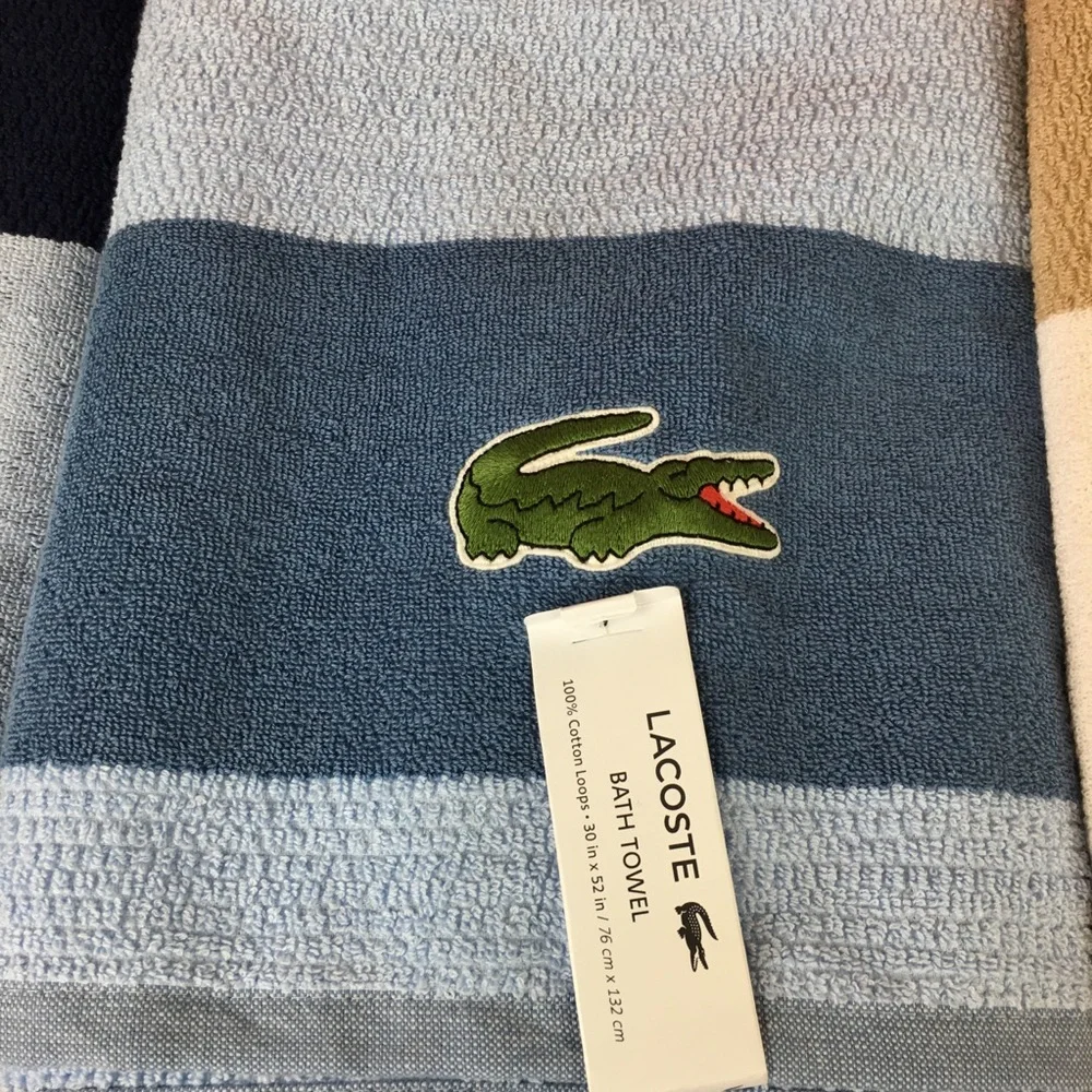 6 x Lacoste Large Bath Pool Towel variation 30”x52” new with tag various colors